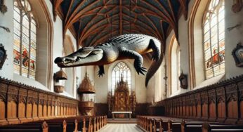 Unique Church with a 500-Year-Old Crocodile Hanging from the Ceiling